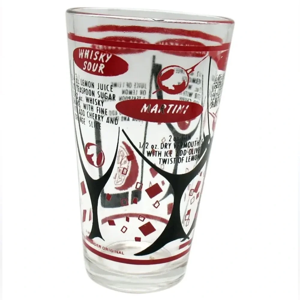 Vintage Mr. Bartender Cocktail Mixing Glass by Federal Glass Co. 1960-70s